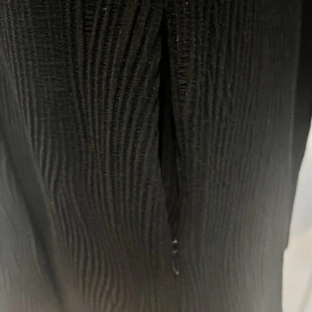Black Eileen Fisher Jacket Size M Textured Snap Closure 3/4 Sleeve - Picture 8 of 10